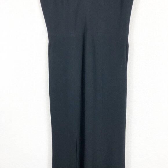 Dress The Population Iris Slit Crepe Black Gown Maxi Dress - Picture 9 of 14